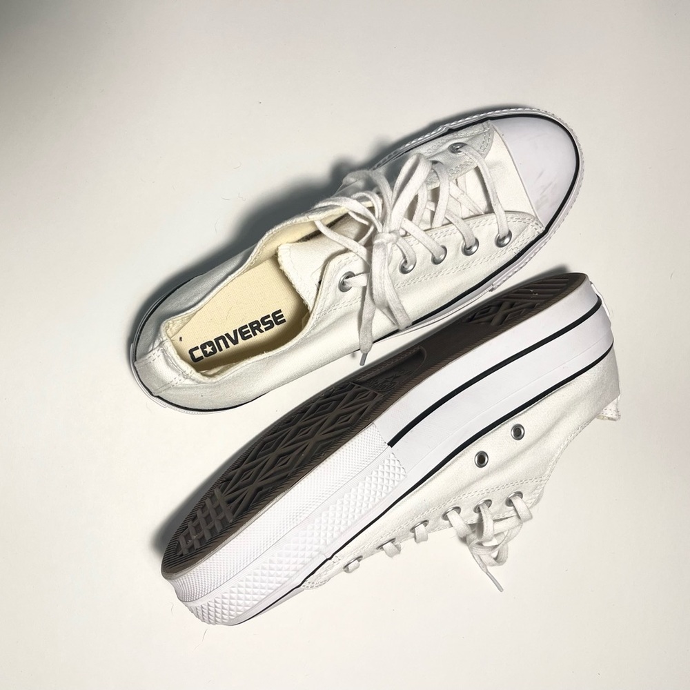 Converse White Low-Top Sneakers Platform